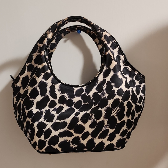 Kate Spade Black and White Nylon Bow Satchel Small 11" X 7" - Picture 3 of 14